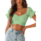 Ruffle Tie-Up Crop Top