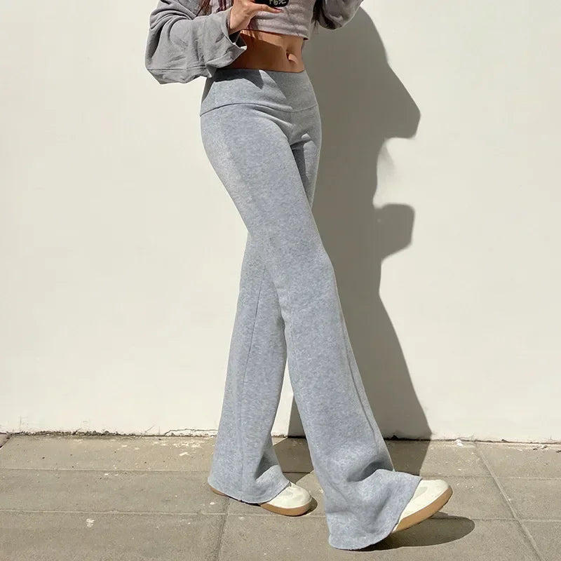 Casual Low-Rise Flare Pants