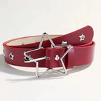 Y2K Star Eyelet Black Rivet Belt