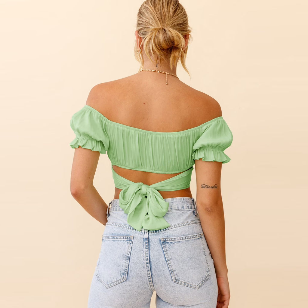 Ruffle Tie-Up Crop Top
