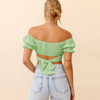 Ruffle Tie-Up Crop Top