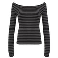 Striped Slim Long Sleeve Top