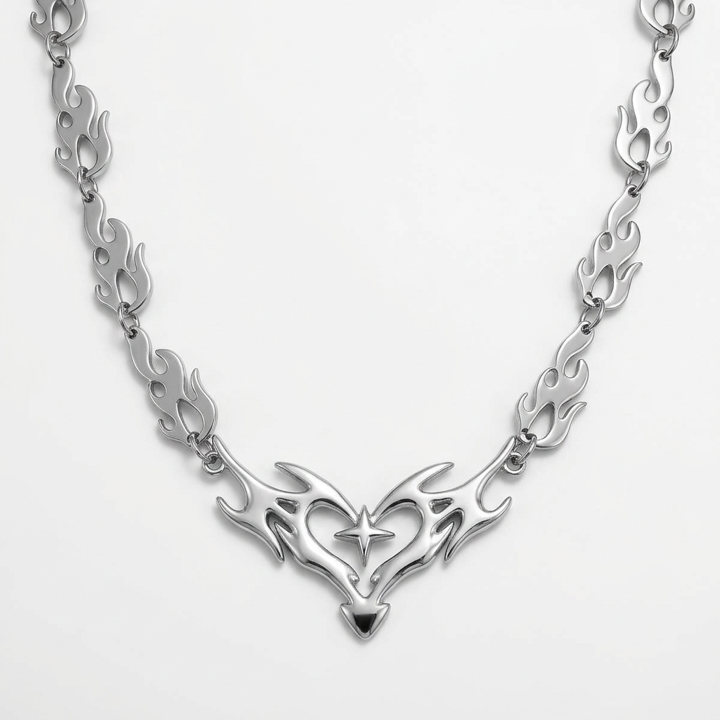 Flame/Wire Heart Choker