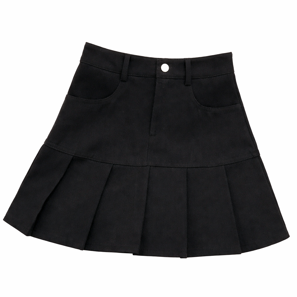 Vintage High Waist Pleated Skirt