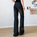 Floral Flared Denim