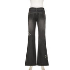 Floral Flared Denim