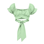 Ruffle Tie-Up Crop Top