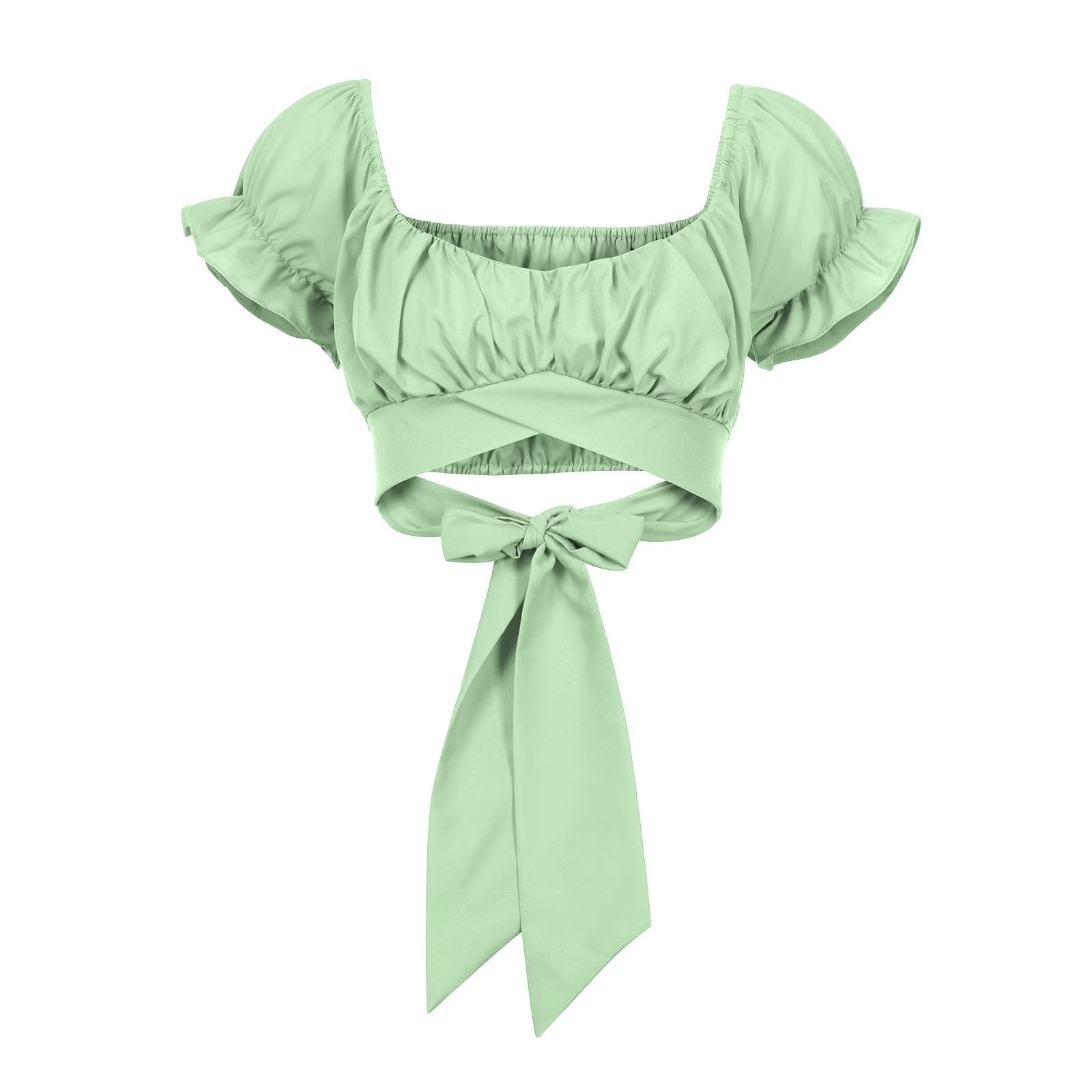 Ruffle Tie-Up Crop Top