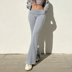 Casual Low-Rise Flare Pants
