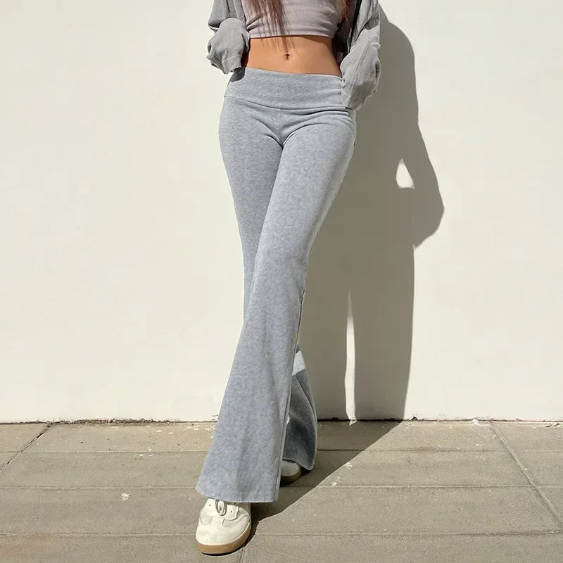 Casual Low-Rise Flare Pants