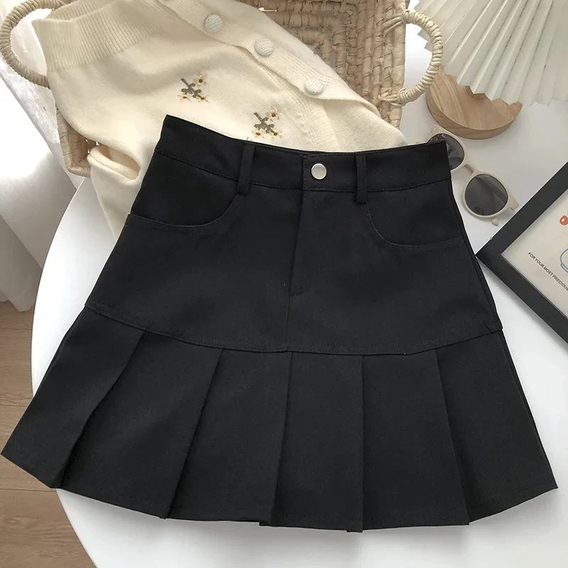 Vintage High Waist Pleated Skirt