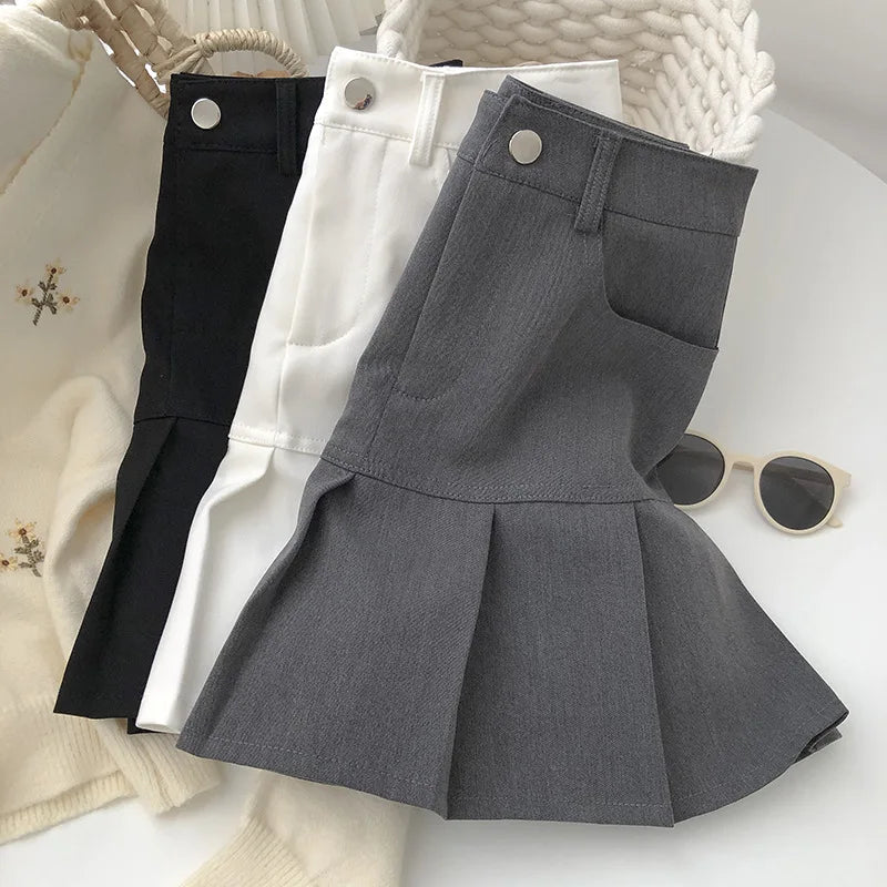 Vintage High Waist Pleated Skirt
