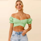 Ruffle Tie-Up Crop Top